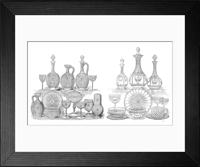 Framed Print : The International Exhibition: services in glass, by Pellatt and Co. 1862. Creator: Unknown Framed Print : The International Exhibition: services in glass, by Pellatt and Co. 1862. Creator: Unknown