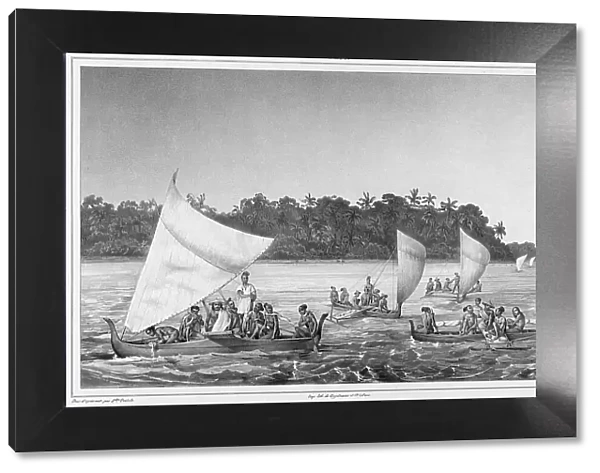 Navigation, Lower Caroline Islands, Lukunor Group, 19th century. Creators: Alexander Postels, Victor Adam