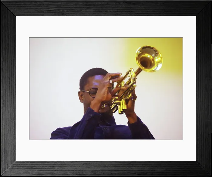 Framed Print : Mark Kavuma, Gary Crosby Sextet, National Jazz Archive, Loughton, Essex, October 2023. Creator: Brian O'Connor Framed Print : Mark Kavuma, Gary Crosby Sextet, National Jazz Archive, Loughton, Essex, October 2023. Creator: Brian O'Connor