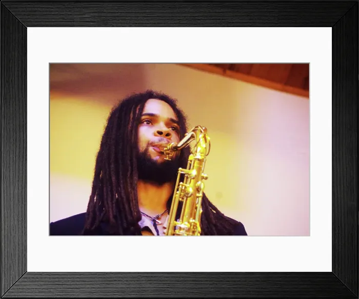 Framed Print : David Kayode, Gary Crosby Sextet, National Jazz Archive, Loughton, Essex, October 2023. Creator: Brian O'Connor Framed Print : David Kayode, Gary Crosby Sextet, National Jazz Archive, Loughton, Essex, October 2023. Creator: Brian O'Connor