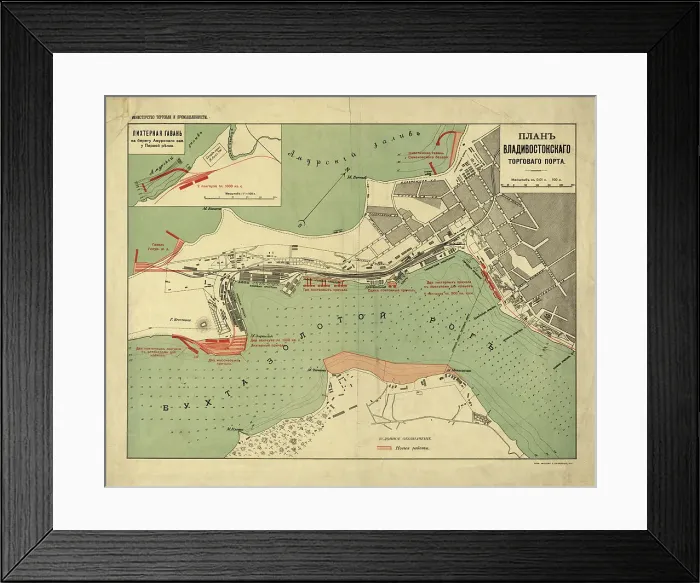 Framed Print : Plan Vladivostokskago torgovago porta, 1916. Creator: Ministerstvo torgovli i promyshlennosti Framed Print : Plan Vladivostokskago torgovago porta, 1916. Creator: Ministerstvo torgovli i promyshlennosti