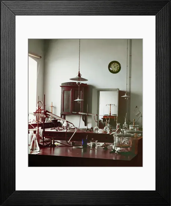 Framed Print : Scientific laboratory, between 1905 and 1915. Creator: Sergey Mikhaylovich Prokudin-Gorsky Framed Print : Scientific laboratory, between 1905 and 1915. Creator: Sergey Mikhaylovich Prokudin-Gorsky