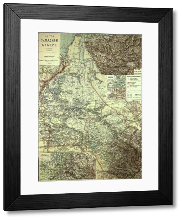 Framed Print : Map of Western Siberia, 1899-1914. Creator: Veniamin Petrovich Framed Print : Map of Western Siberia, 1899-1914. Creator: Veniamin Petrovich