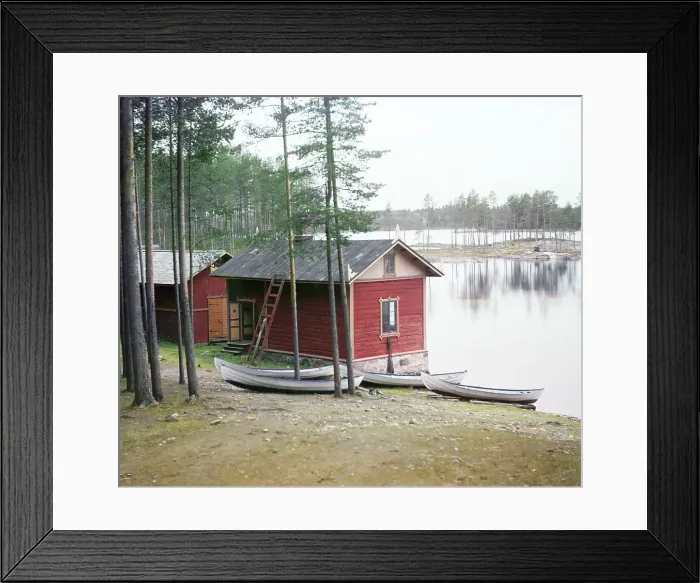 Framed Print : On the Saimaa Lake, between 1905 and 1915. Creator: Sergey Mikhaylovich Prokudin-Gorsky Framed Print : On the Saimaa Lake, between 1905 and 1915. Creator: Sergey Mikhaylovich Prokudin-Gorsky