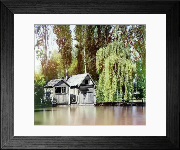 Framed Print : Monastery ponds, Novyi Afon [monastery], between 1905 and 1915. Creator: Sergey Mikhaylovich Prokudin-Gorsky
