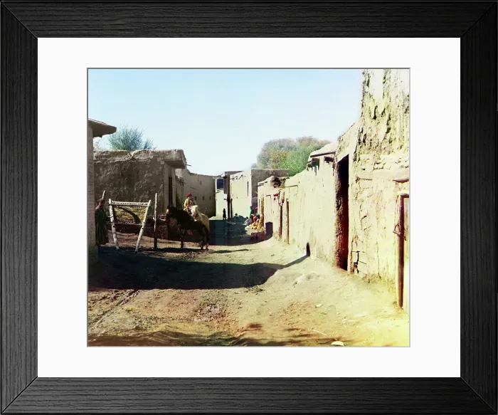 Framed Print : Street in old Samarkand, between 1905 and 1915. Creator: Sergey Mikhaylovich Prokudin-Gorsky Framed Print : Street in old Samarkand, between 1905 and 1915. Creator: Sergey Mikhaylovich Prokudin-Gorsky