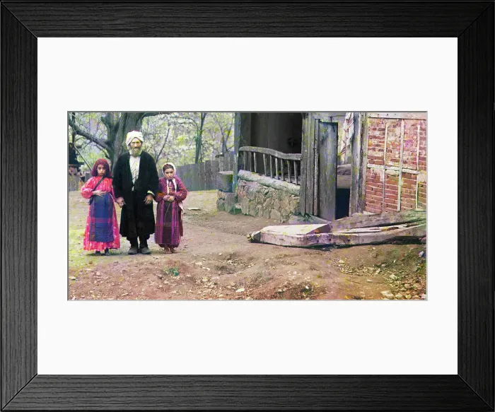 Framed Print : Mullah with his female students near the Artomelinskaia mosque in Artvin, between 1905 and 1915. Creator: Sergey Mikhaylovich Prokudin-Gorsky Framed Print : Mullah with his female students near the Artomelinskaia mosque in Artvin, between 1905 and 1915. Creator: Sergey Mikhaylovich Prokudin-Gorsky