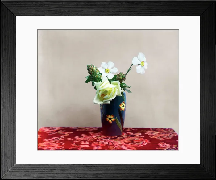 Framed Print : Flowers in a vase, between 1905 and 1915. Creator: Sergey Mikhaylovich Prokudin-Gorsky Framed Print : Flowers in a vase, between 1905 and 1915. Creator: Sergey Mikhaylovich Prokudin-Gorsky