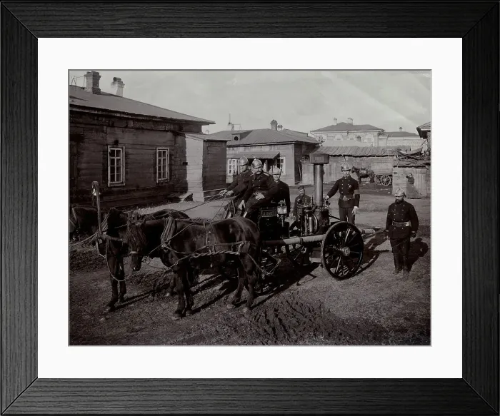 Framed Print : Steam Machine Maliutka of the Irkutsk Fire Association, 1908. Creator: Unknown. Steam Machine Maliutka of the Irkutsk Fire Association, 1908. Creator: Unknown Framed Print : Steam Machine Maliutka of the Irkutsk Fire Association, 1908. Creator: Unknown. Steam Machine Maliutka of the Irkutsk Fire Association, 1908. Creator: Unknown