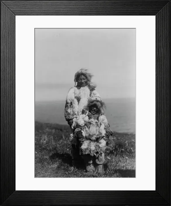 Framed Print : Duck-skin parkas, Nunivak, c1929. Creator: Edward Sheriff Curtis Framed Print : Duck-skin parkas, Nunivak, c1929. Creator: Edward Sheriff Curtis