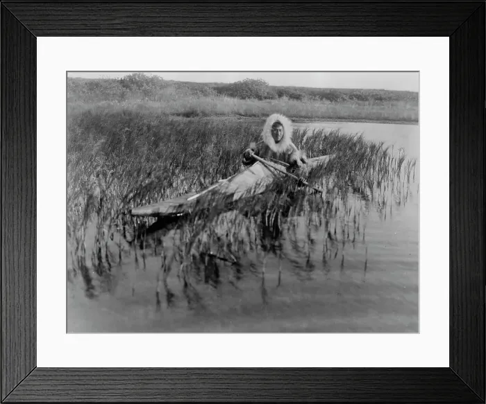 Framed Print : The Muskrat-hunter-Kotzebue, c1929. Creator: Edward Sheriff Curtis Framed Print : The Muskrat-hunter-Kotzebue, c1929. Creator: Edward Sheriff Curtis