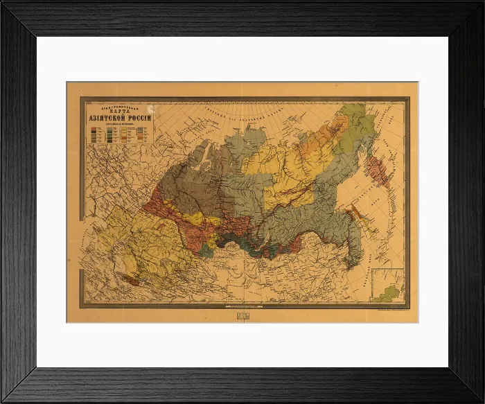 Framed Print : E?tnograficheskai?a? karta Azi¯i?a?tskoi? Rossi¯i, (187-?). Creator: Mikhail Veniukov Framed Print : E?tnograficheskai?a? karta Azi¯i?a?tskoi? Rossi¯i, (187-?). Creator: Mikhail Veniukov