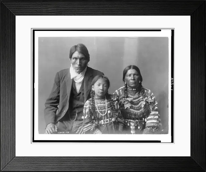 Framed Print : Reuben Black Boy and family, c1910. Creator: Edward Sheriff Curtis Framed Print : Reuben Black Boy and family, c1910. Creator: Edward Sheriff Curtis