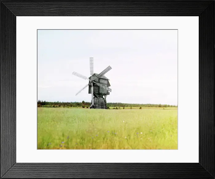 Framed Print : Windmill [Russian Empire], 1909. Creator: Sergey Mikhaylovich Prokudin-Gorsky