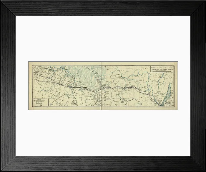 Framed Print : Map of the Route of the Siberian Railway Line, 1891-1916.. Creator: Unknown Framed Print : Map of the Route of the Siberian Railway Line, 1891-1916.. Creator: Unknown