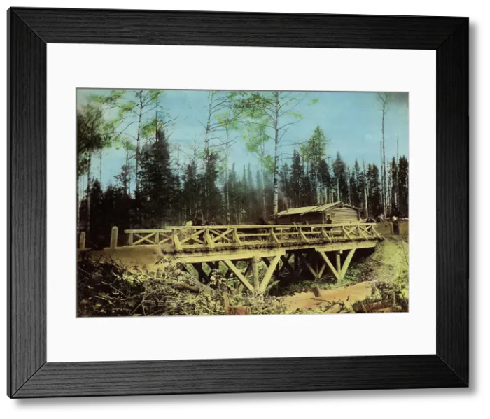 Framed Print : A Bridge of 8 Sazhens Length. Mal'tsevsk-Novosibirsk Road, 1906-1908. Creator: Dorozhno-Stroitel'nyi Otdel Framed Print : A Bridge of 8 Sazhens Length. Mal'tsevsk-Novosibirsk Road, 1906-1908. Creator: Dorozhno-Stroitel'nyi Otdel