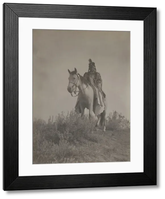 Framed Print : On the lookout, 1908. Creator: Edward Sheriff Curtis Framed Print : On the lookout, 1908. Creator: Edward Sheriff Curtis
