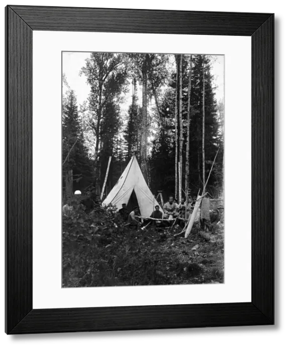 Framed Print : Explorer's Camp in the Taiga, 1909. Creator: Dorozhno-Stroitel'nyi Otdel Framed Print : Explorer's Camp in the Taiga, 1909. Creator: Dorozhno-Stroitel'nyi Otdel