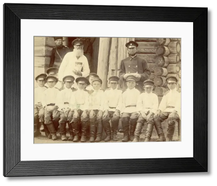 Framed Print : Students of Koturkul'sk School, 1909. Creator: Nikolai Georgievich Katanaev Framed Print : Students of Koturkul'sk School, 1909. Creator: Nikolai Georgievich Katanaev