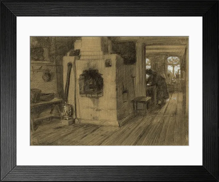 Framed Print : In a Hut on the Outskirts of Irkutsk, 1904. Creator: Boris Vasilievich Smirnov Framed Print : In a Hut on the Outskirts of Irkutsk, 1904. Creator: Boris Vasilievich Smirnov
