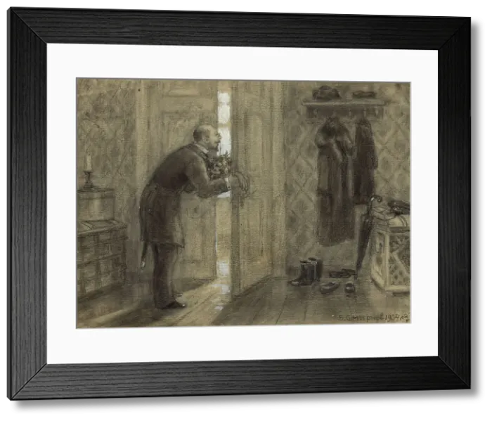 Framed Print : Congratulatory Visit on a Name-Day (Feast Day of a Saint Who Shares a Name), 1904. Creator: Boris Vasilievich Smirnov Framed Print : Congratulatory Visit on a Name-Day (Feast Day of a Saint Who Shares a Name), 1904. Creator: Boris Vasilievich Smirnov