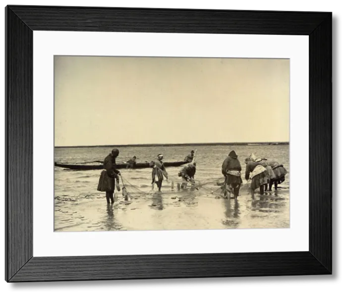Framed Print : Dragging Out a Sweep-Net: Fishing on Lake Zaisan, 1909. Creator: Nikolai Georgievich Katanaev Framed Print : Dragging Out a Sweep-Net: Fishing on Lake Zaisan, 1909. Creator: Nikolai Georgievich Katanaev