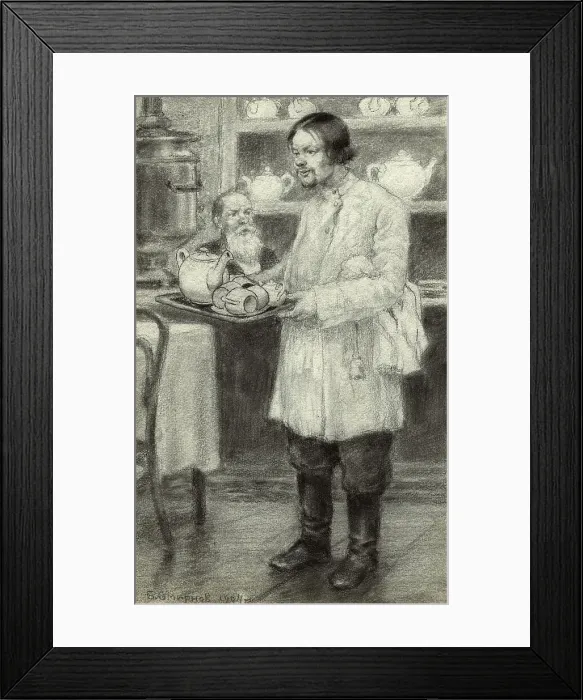 Framed Print : In an Inn on the Outskirts of Krasnoyarsk, 1904. Creator: Boris Vasilievich Smirnov Framed Print : In an Inn on the Outskirts of Krasnoyarsk, 1904. Creator: Boris Vasilievich Smirnov