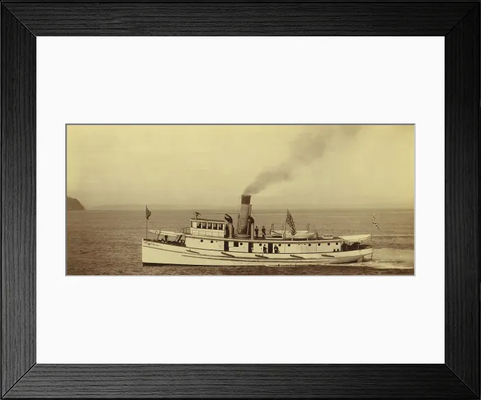 Framed Print : Port side view of small American ship, 1894 or 1895. Creator: Alfred Lee Broadbent Framed Print : Port side view of small American ship, 1894 or 1895. Creator: Alfred Lee Broadbent