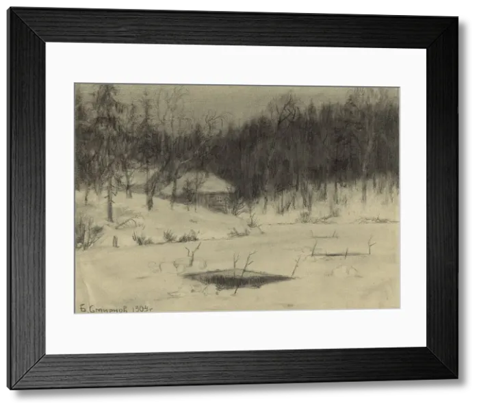 Framed Print : Ice Holes on the Irkut River, 1904. Creator: Boris Vasilievich Smirnov Framed Print : Ice Holes on the Irkut River, 1904. Creator: Boris Vasilievich Smirnov