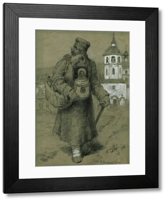 Framed Print : A Monk Collecting Taxes for the Construction of the Church in Irkutsk, 1904. Creator: Boris Vasilievich Smirnov Framed Print : A Monk Collecting Taxes for the Construction of the Church in Irkutsk, 1904. Creator: Boris Vasilievich Smirnov