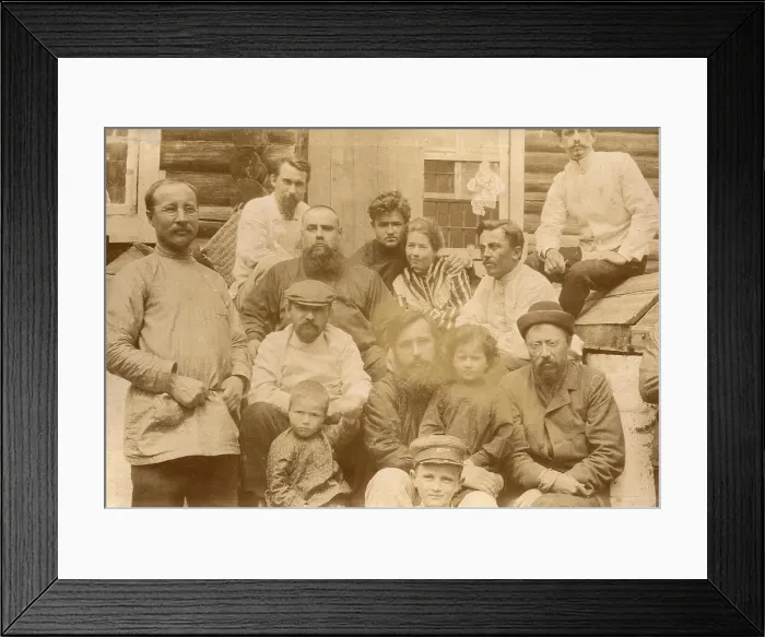 Framed Print : A Group Portrait of Convicts with Children, 1906-1911. Creator: Isaiah Aronovich Shinkman Framed Print : A Group Portrait of Convicts with Children, 1906-1911. Creator: Isaiah Aronovich Shinkman