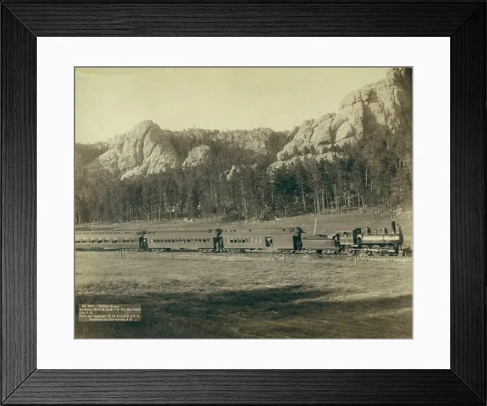 Framed Print : Harney Range Horseshoe Curve on the B[urlington] and M[issouri River] Ry near Custer City, SD, 1891. Creator: John C. H. Grabill