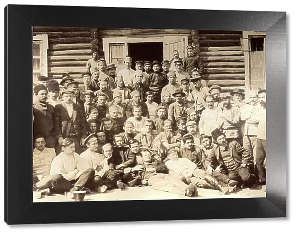 A Group Picture of Convicts in Front of the Kitchen, 1906-1911. Creator: Isaiah Aronovich Shinkman