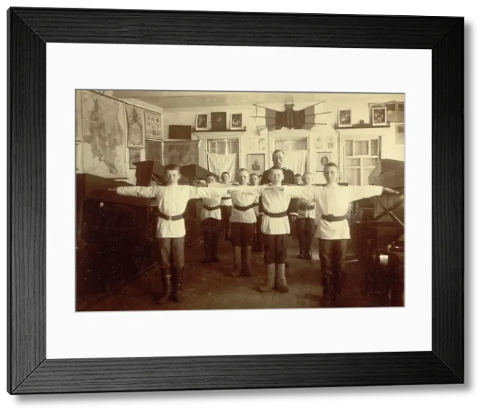 Framed Print : School Gymnastics, 1909. Creator: Nikolai Georgievich Katanaev Framed Print : School Gymnastics, 1909. Creator: Nikolai Georgievich Katanaev