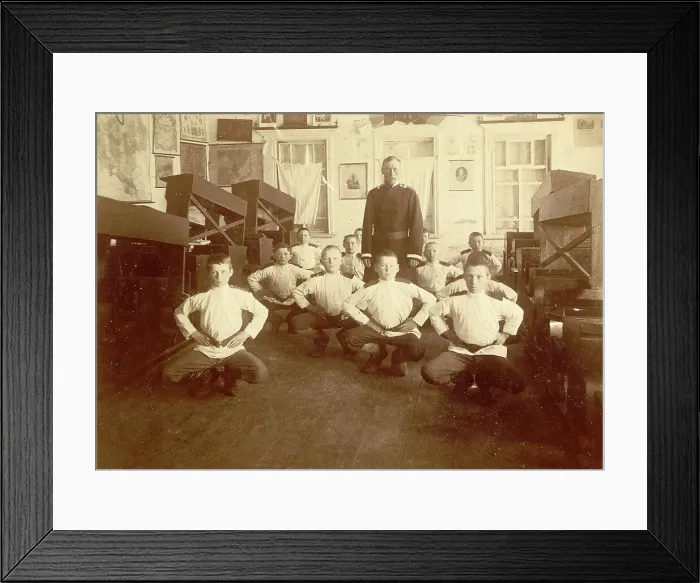 Framed Print : School Gymnastics, 1909. Creator: Nikolai Georgievich Katanaev Framed Print : School Gymnastics, 1909. Creator: Nikolai Georgievich Katanaev