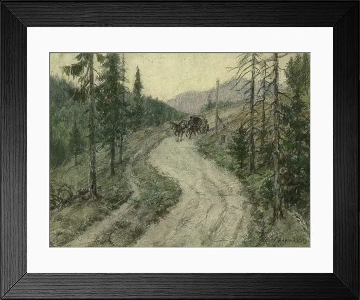 Framed Print : Great Siberian Road in the Krugobaikal Mountains, 1904. Creator: Boris Vasilievich Smirnov Framed Print : Great Siberian Road in the Krugobaikal Mountains, 1904. Creator: Boris Vasilievich Smirnov