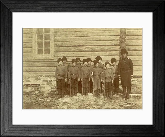 Framed Print : Children's Formation, 1909. Creator: Nikolai Georgievich Katanaev Framed Print : Children's Formation, 1909. Creator: Nikolai Georgievich Katanaev
