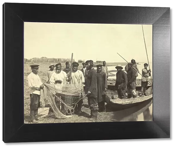 Fishermen on Lake Zaisan, 1909. Creator: Nikolai Georgievich Katanaev