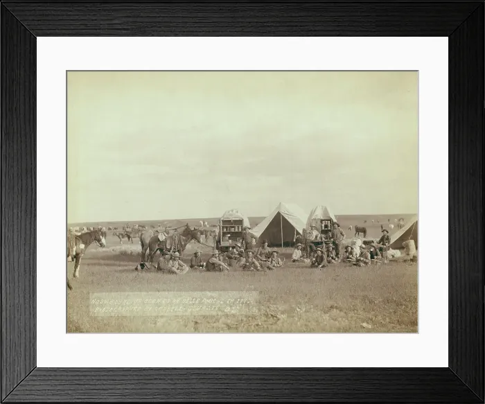 Framed Print : Roundup scenes on Belle Fouche [sic] in 1887, 1887. Creator: John C. H. Grabill