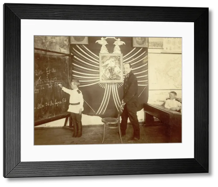 Framed Print : In the Arithmetic Lesson, 1909. Creator: Nikolai Georgievich Katanaev Framed Print : In the Arithmetic Lesson, 1909. Creator: Nikolai Georgievich Katanaev