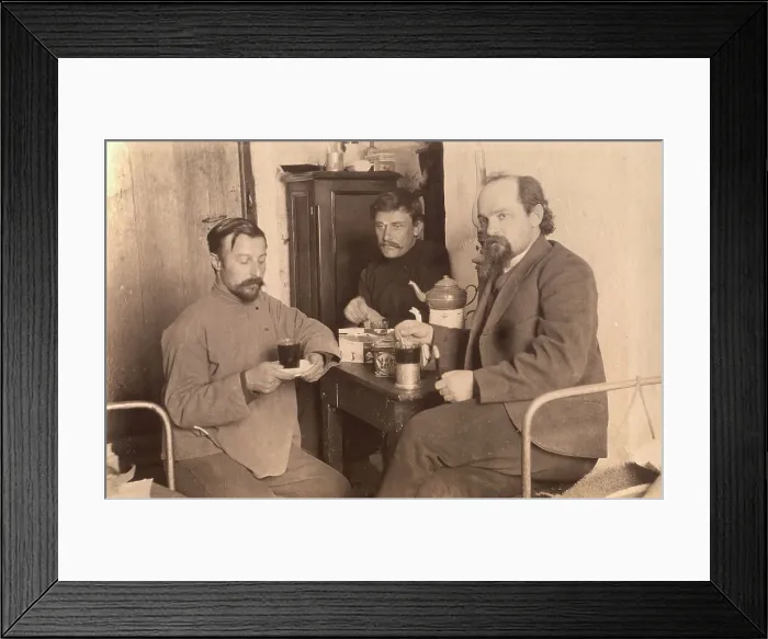 Framed Print : Teatime Even While in Penal Servitude, 1906-1911. Creator: Isaiah Aronovich Shinkman Framed Print : Teatime Even While in Penal Servitude, 1906-1911. Creator: Isaiah Aronovich Shinkman