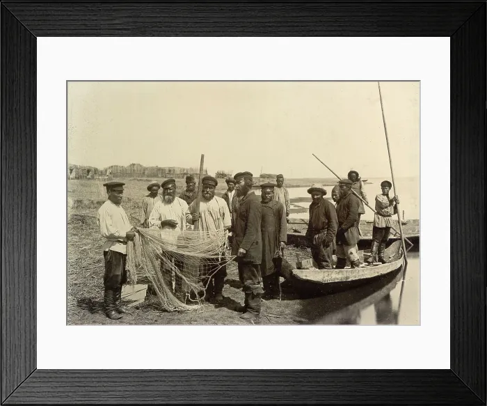 Framed Print : Fishmen on the Lake Zaisan, 1909. Creator: Nikolai Georgievich Katanaev Framed Print : Fishmen on the Lake Zaisan, 1909. Creator: Nikolai Georgievich Katanaev
