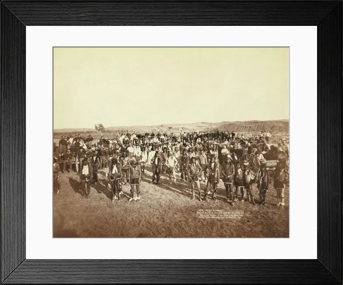 Framed Print : At the Dance Part of the 8th US Cavalry and 3rd Infantry at the great Indian Grass Dance... 1890. Creator: John C. H. Grabill Framed Print : At the Dance Part of the 8th US Cavalry and 3rd Infantry at the great Indian Grass Dance... 1890. Creator: John C. H. Grabill