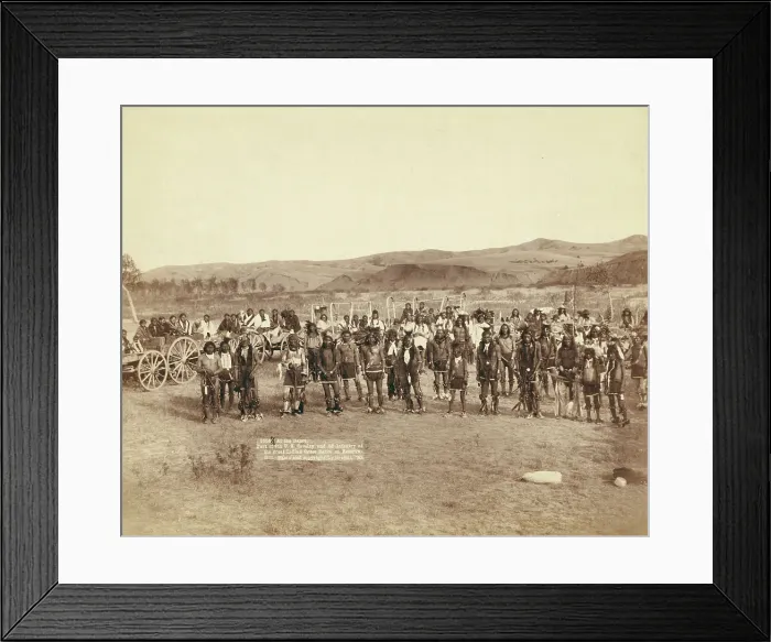 Framed Print : At the dance Part of the 8th US Cavalry and 3rd Infantry at the great Indian grass dance... 1890. Creator: John C. H. Grabill Framed Print : At the dance Part of the 8th US Cavalry and 3rd Infantry at the great Indian grass dance... 1890. Creator: John C. H. Grabill