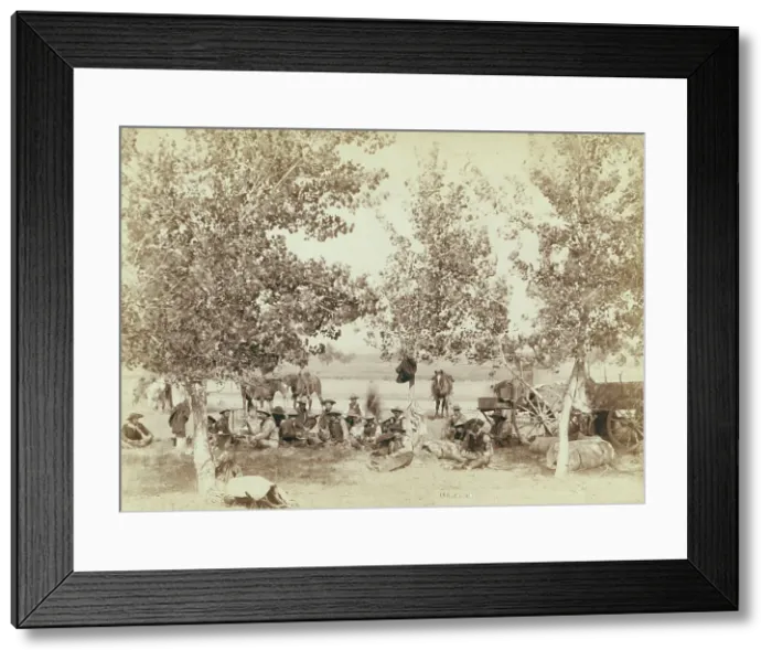 Framed Print : Dinner scene, between 1887 and 1892. Creator: John C. H. Grabill Framed Print : Dinner scene, between 1887 and 1892. Creator: John C. H. Grabill