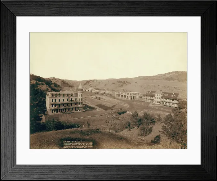 Framed Print : Hot Springs, SD The Minnekahta and Gillispie Hotels, new blocks The Fremont, Elkhorn... 1891. Creator: John C. H. Grabill Framed Print : Hot Springs, SD The Minnekahta and Gillispie Hotels, new blocks The Fremont, Elkhorn... 1891. Creator: John C. H. Grabill