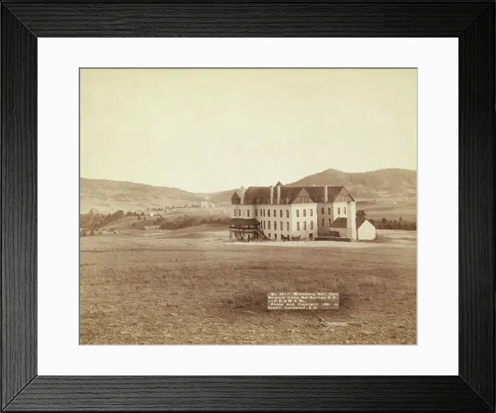 Framed Print : Minnekata Ave, from Soldiers Home, Hot Springs, SD, on FE and MV Ry, 1891. Creator: John C. H. Grabill Framed Print : Minnekata Ave, from Soldiers Home, Hot Springs, SD, on FE and MV Ry, 1891. Creator: John C. H. Grabill