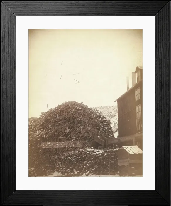 Framed Print : Wood shooting in the air, De Smet Mill, Center City, Dak, 1888. Creator: John C. H. Grabill Framed Print : Wood shooting in the air, De Smet Mill, Center City, Dak, 1888. Creator: John C. H. Grabill