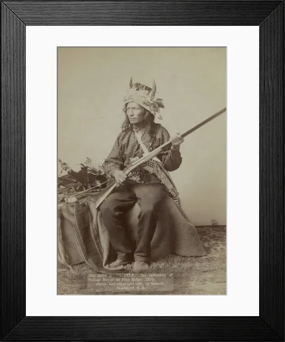 Framed Print : Little, the instigator of Indian Revolt at Pine Ridge, 1890, 1891. Creator: John C. H. Grabill Framed Print : Little, the instigator of Indian Revolt at Pine Ridge, 1890, 1891. Creator: John C. H. Grabill