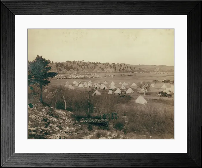Framed Print : General Brook's Camp Camp near Pine Ridge SD, Jan 17, 1891, 1891. Creator: John C. H. Grabill Framed Print : General Brook's Camp Camp near Pine Ridge SD, Jan 17, 1891, 1891. Creator: John C. H. Grabill